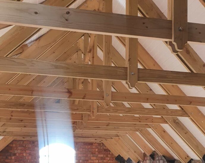 exposed bolted trusses